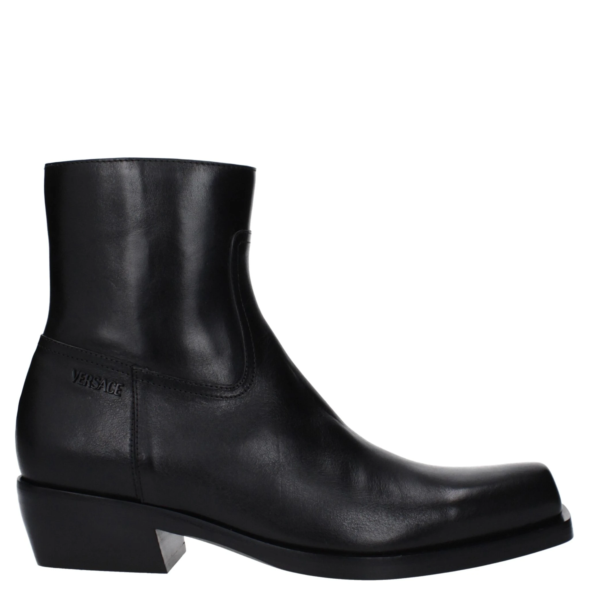 Black Leather Ankle Boots