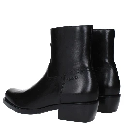 Black Leather Ankle Boots