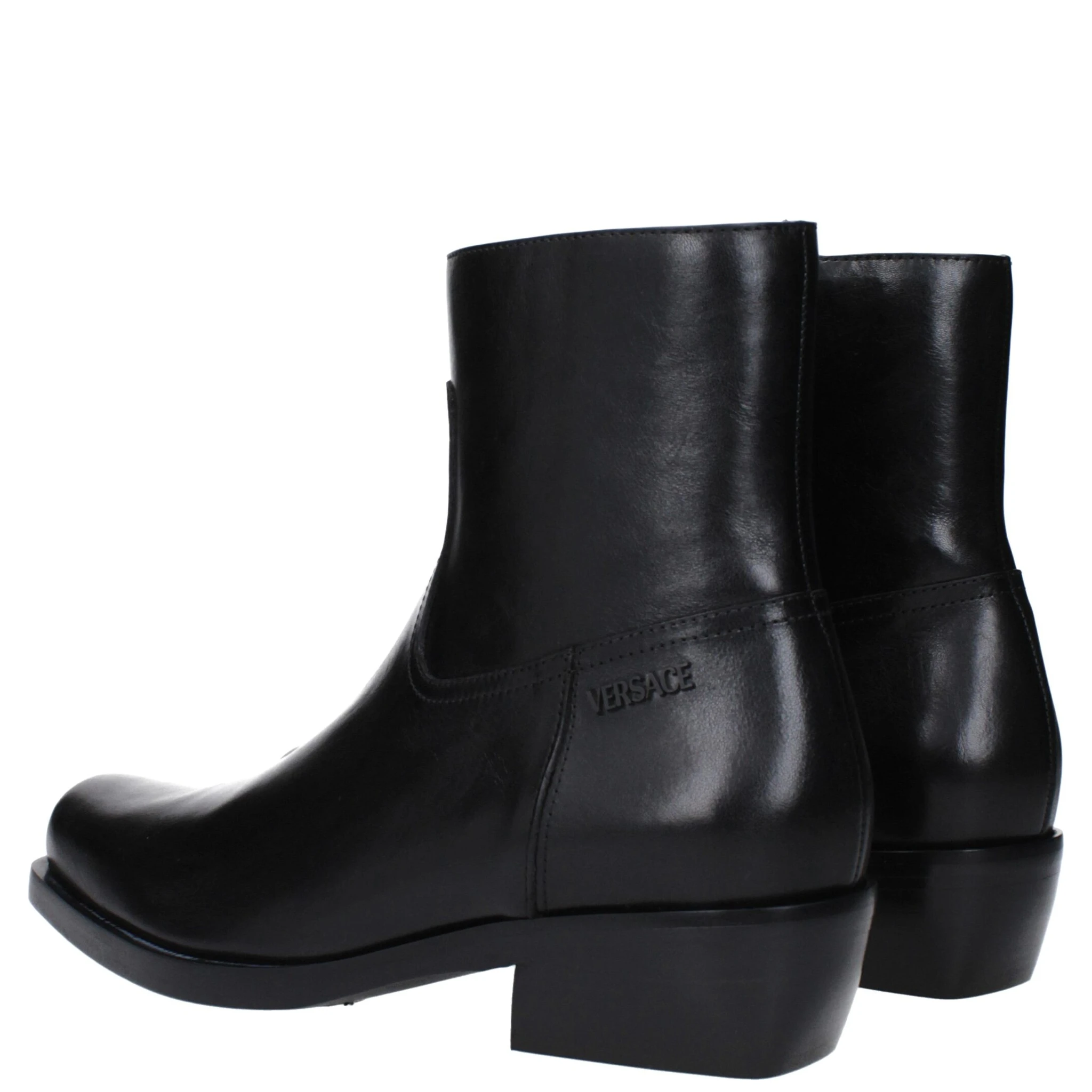Black Leather Ankle Boots