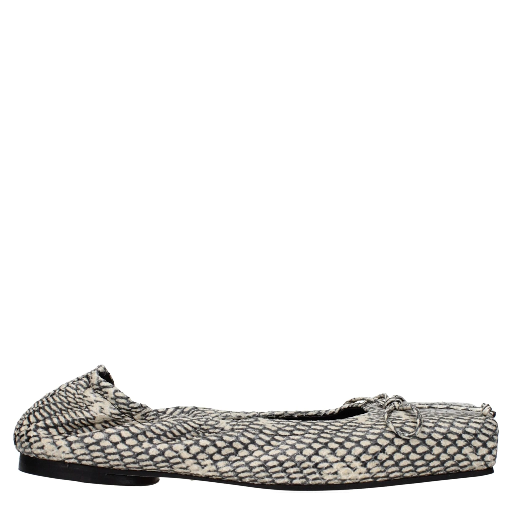 Beige Leather Ballet Flats