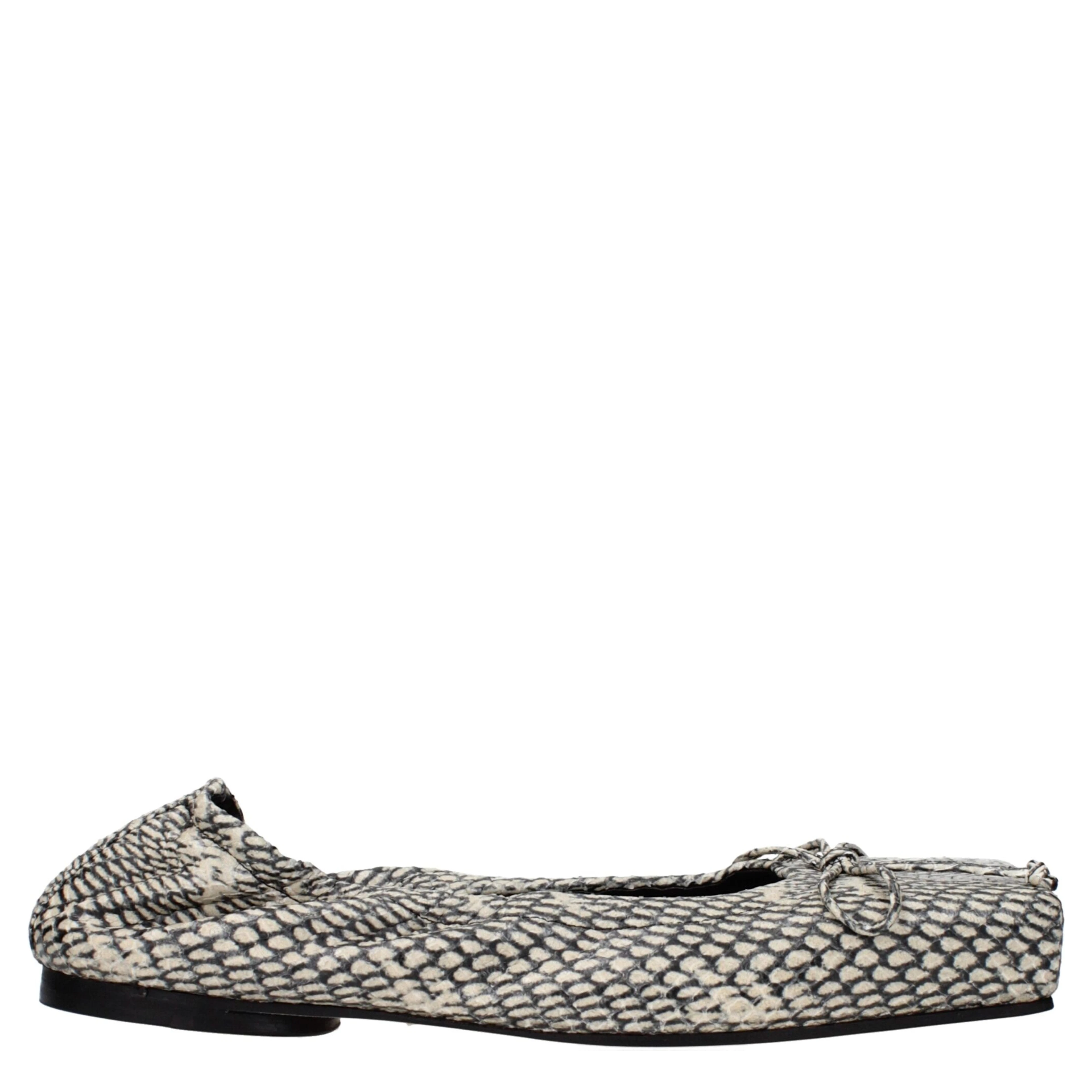 Beige Leather Ballet Flats