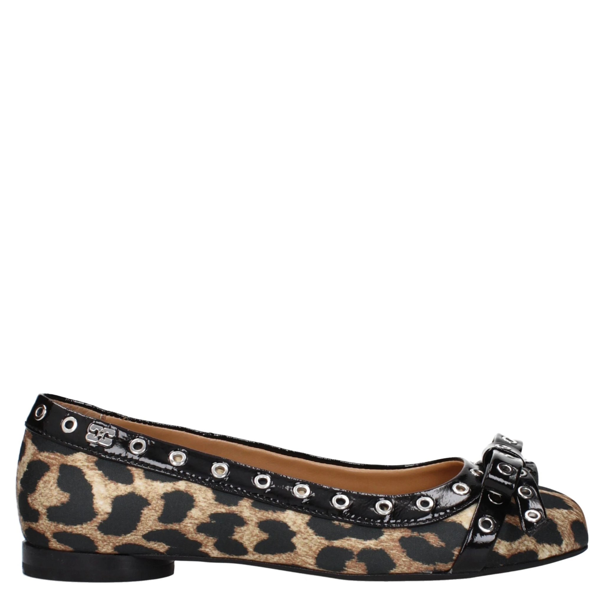 Brown Fabric Ballet Flats