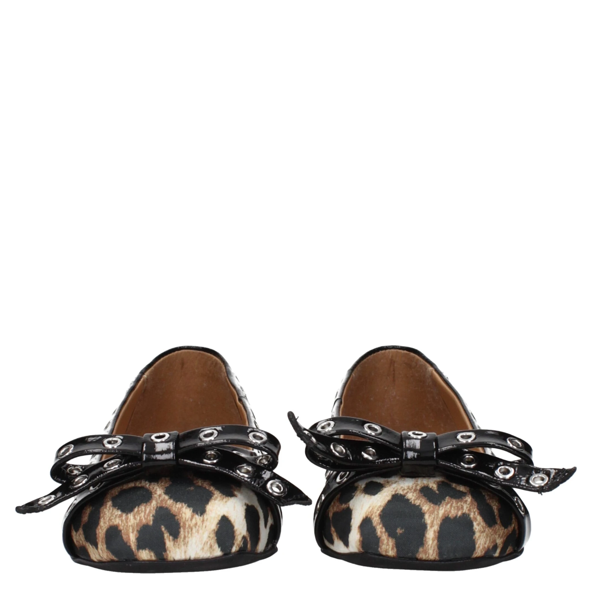Brown Fabric Ballet Flats
