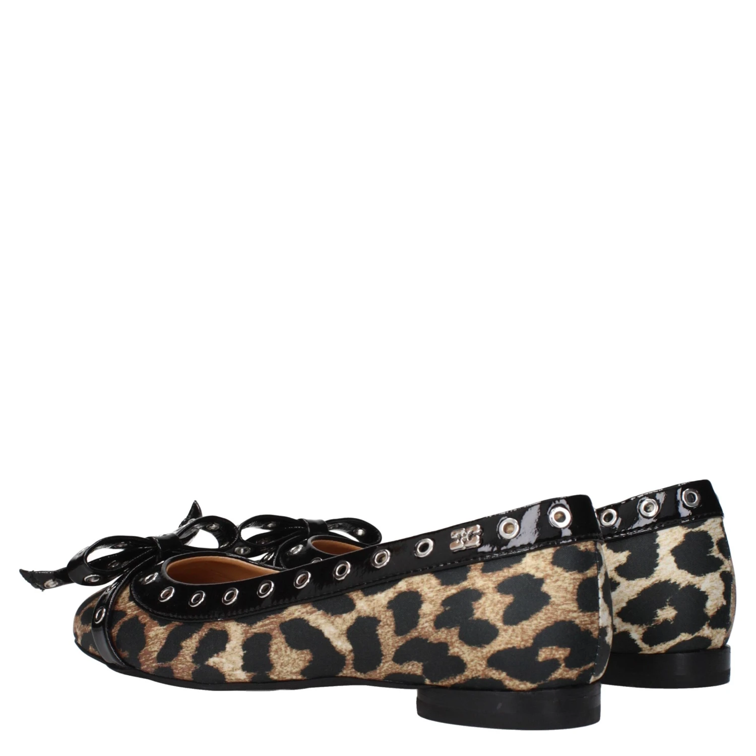 Brown Fabric Ballet Flats