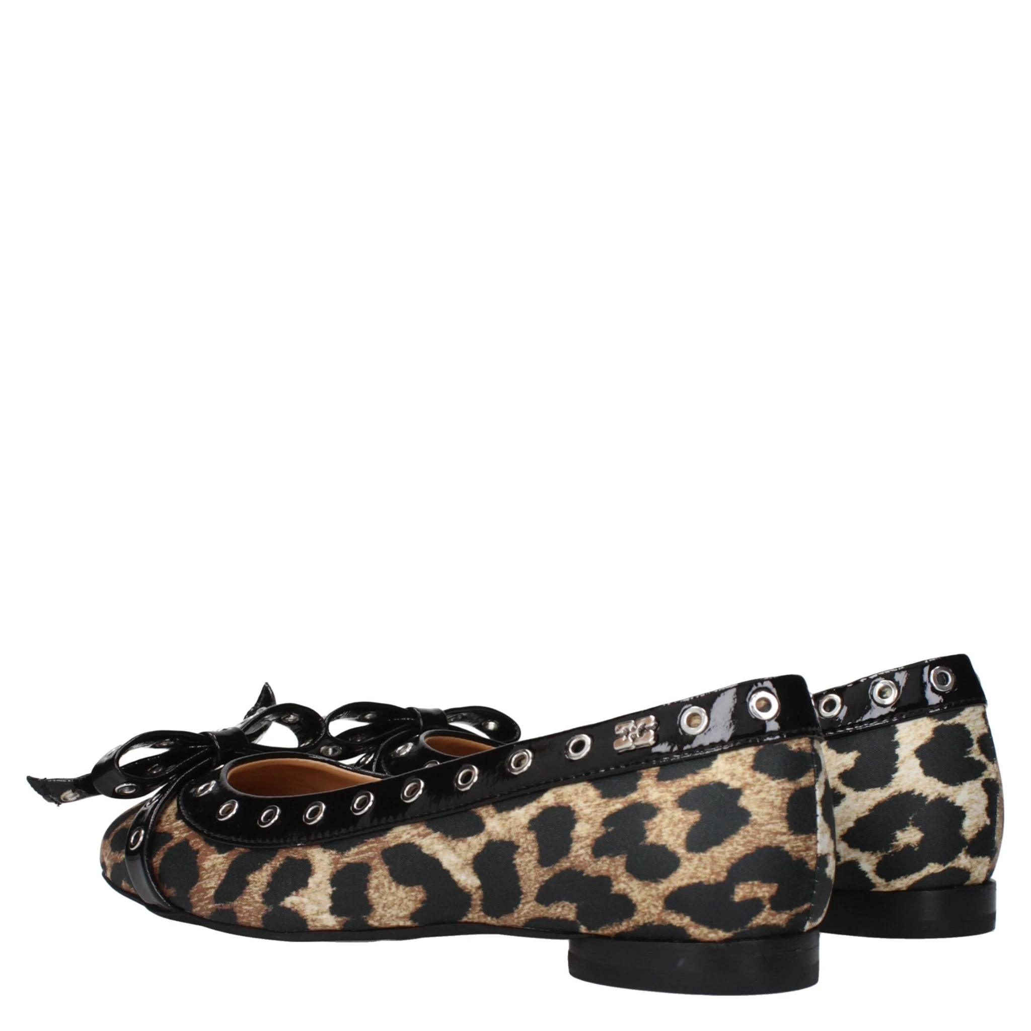 Brown Fabric Ballet Flats