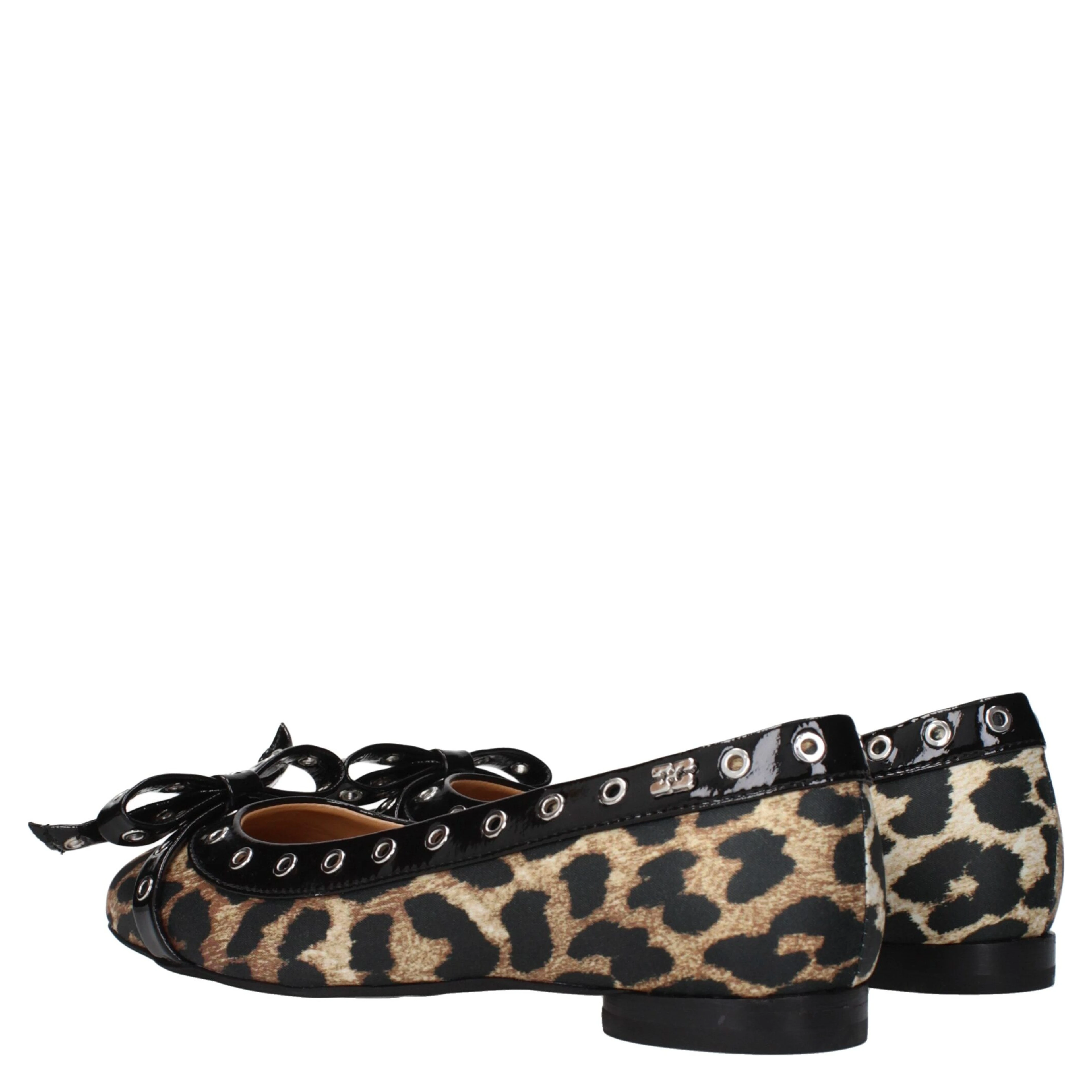 Brown Fabric Ballet Flats