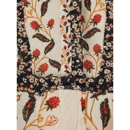 Multicolor Ruched Dress with All-Over Floral Print in Viscose Blend Woman