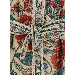 Multicolor Dress with All-Over Floral Print in Fabric Woman