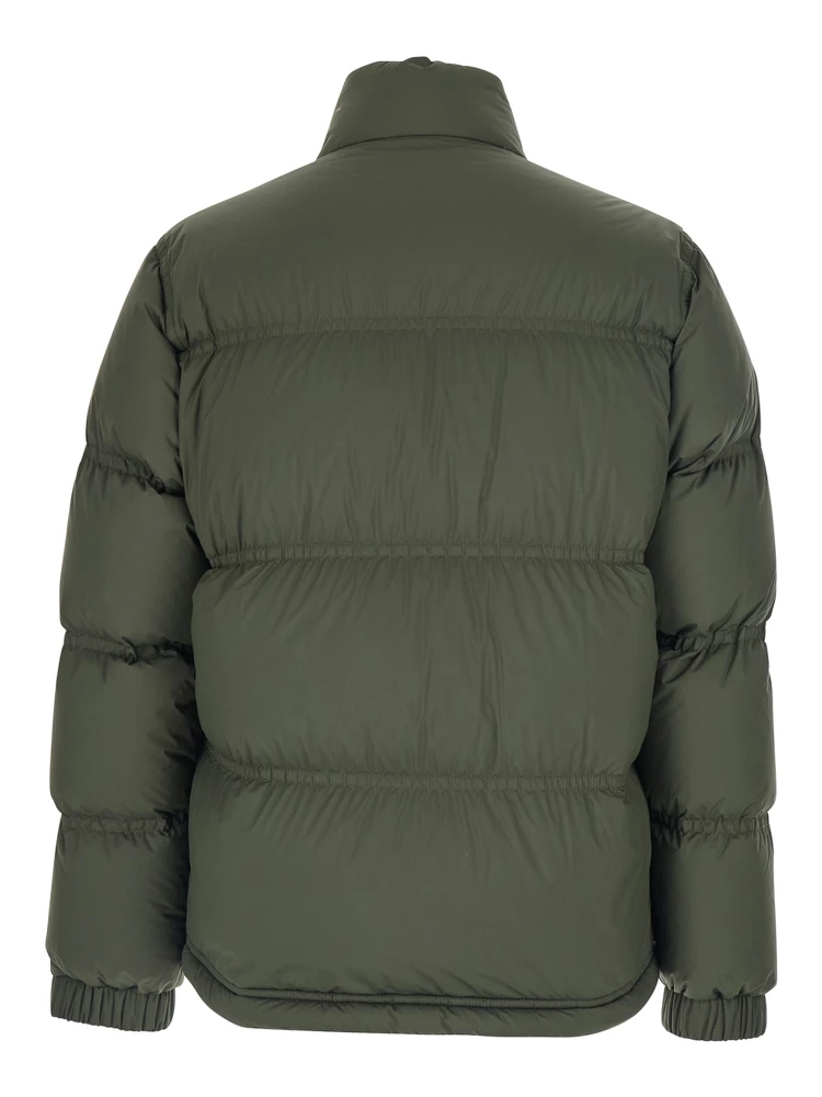 Sernur Green Down Jacket with High Neck with Buttons and Logo Patch on the Sleeve in Tech Fabric Man alternative