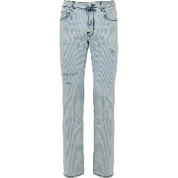 Blue Cotton Skinny Jeans