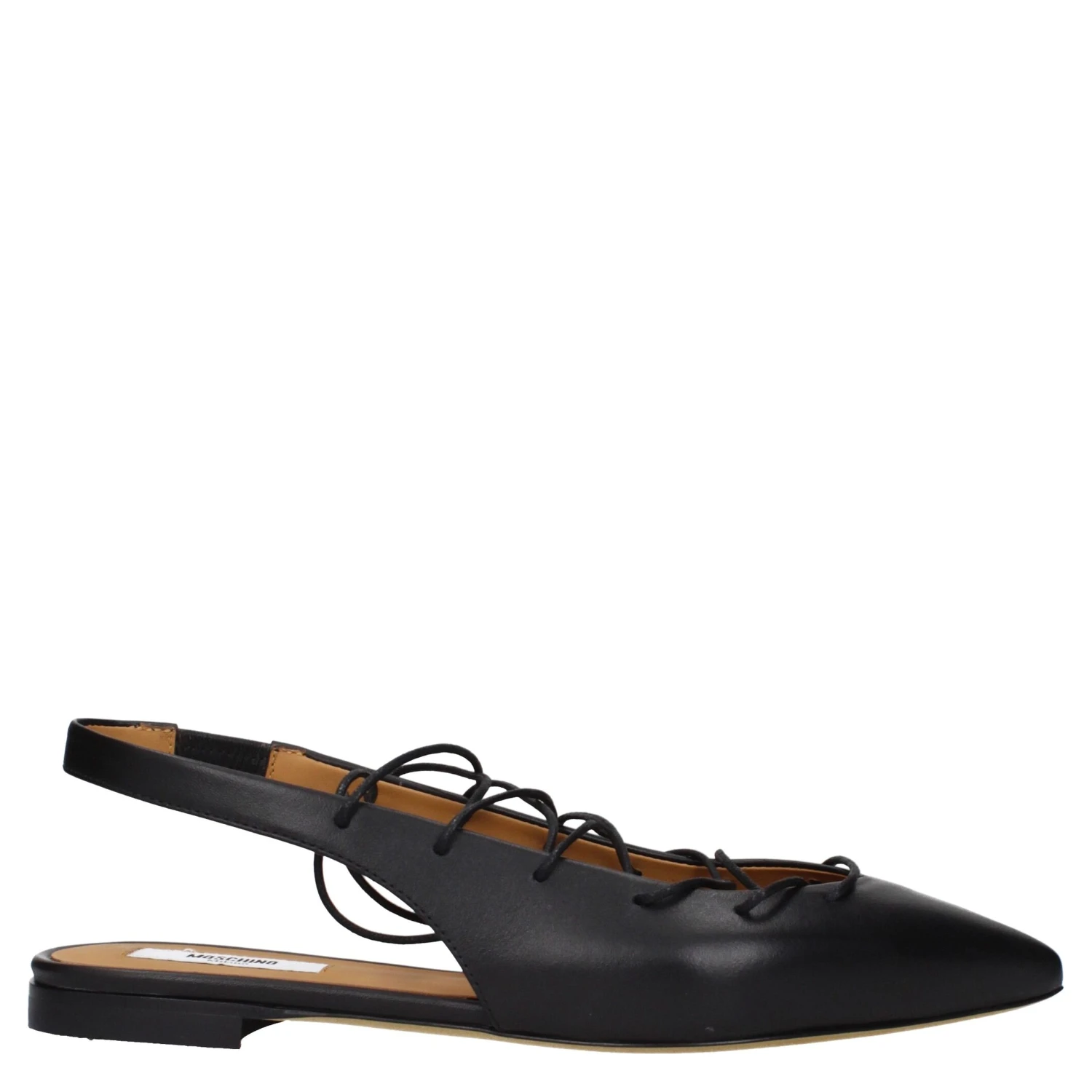 Black Leather Flats