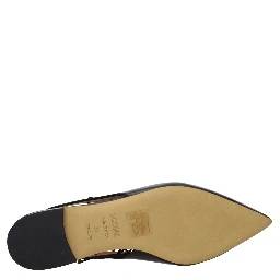 Black Leather Flats