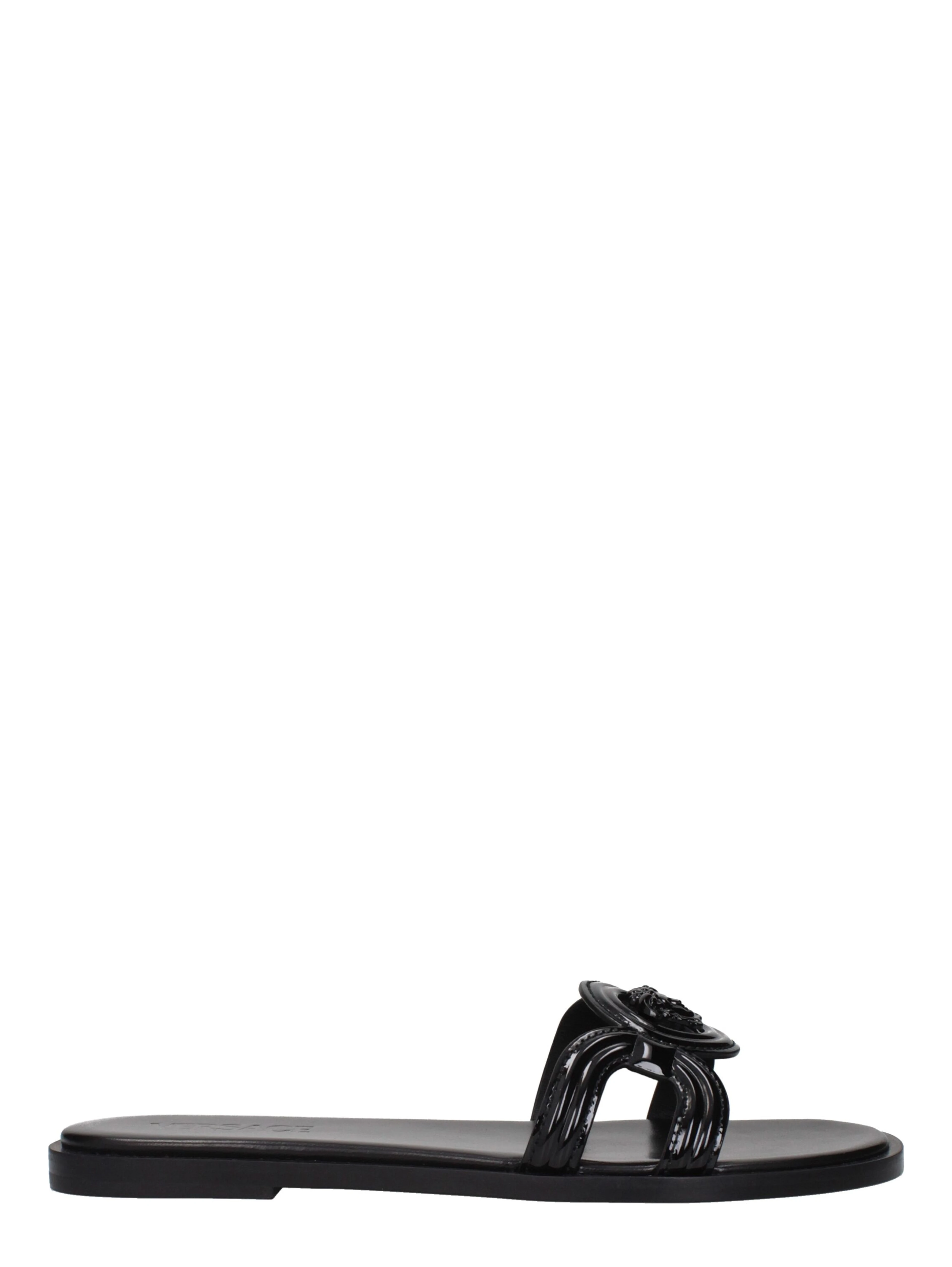 Black Leather Slippers