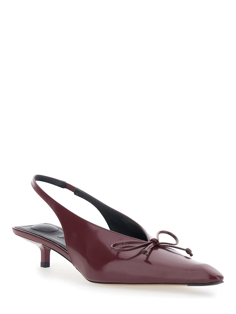 Bordeaux Pumps with Pointed Toe Design in Leather Woman alternative