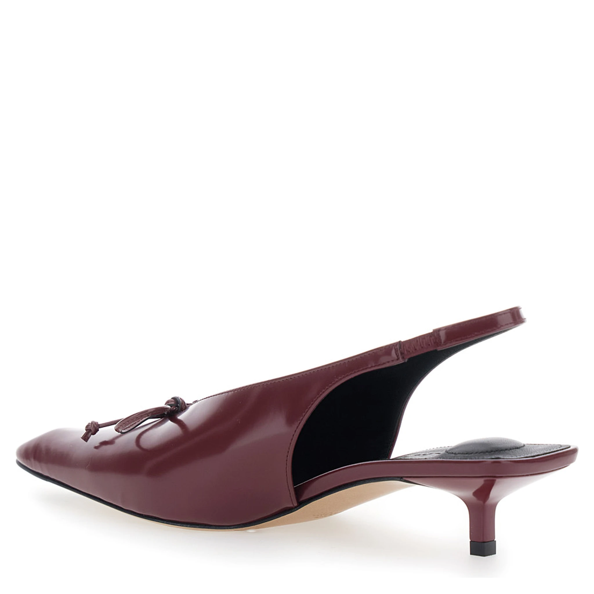 Bordeaux Pumps with Pointed Toe Design in Leather Woman