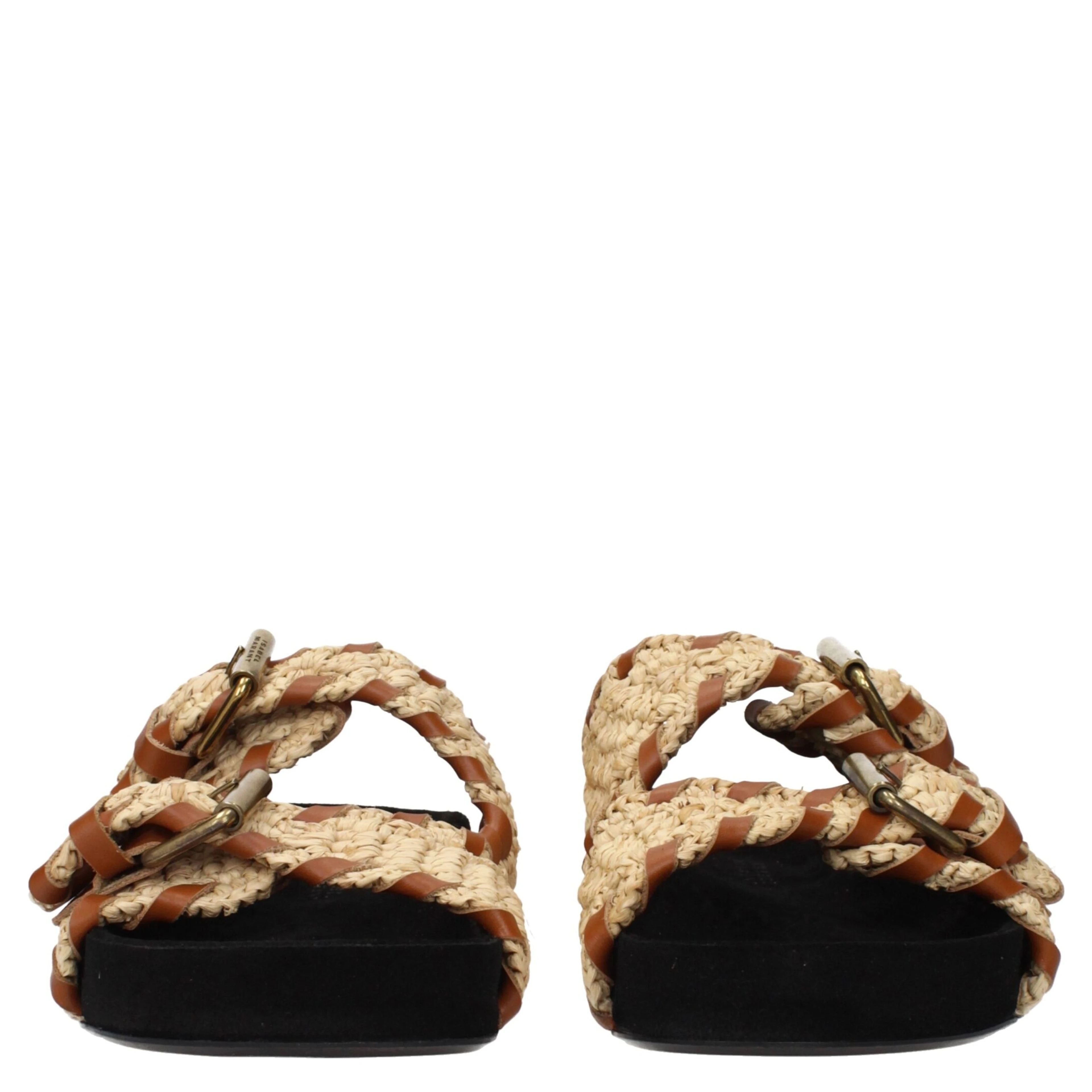 Beige Raffia Slippers