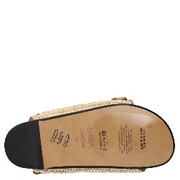 Beige Raffia Slippers