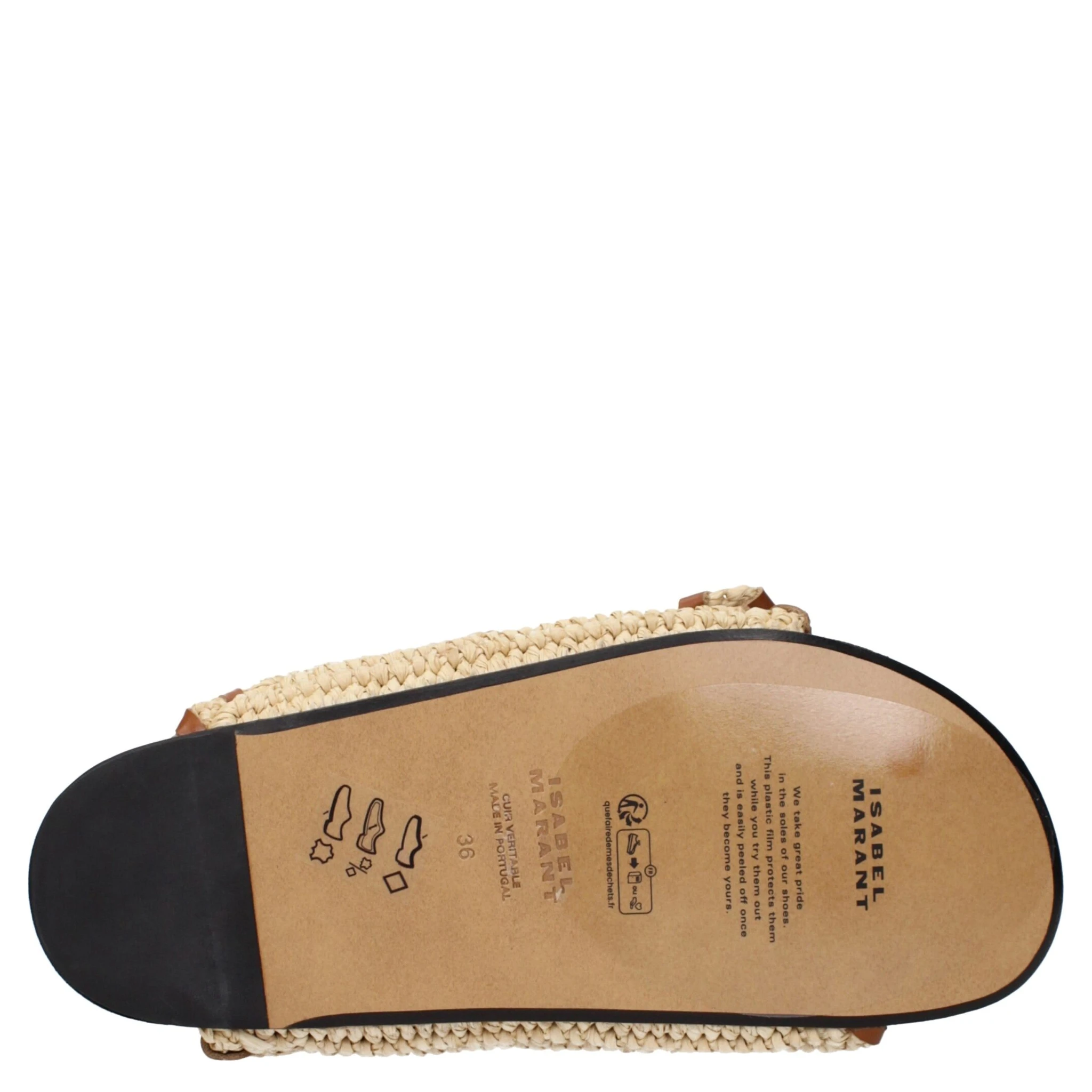 Beige Raffia Slippers