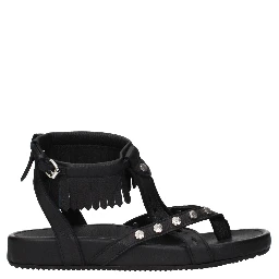 Black Leather Sandals