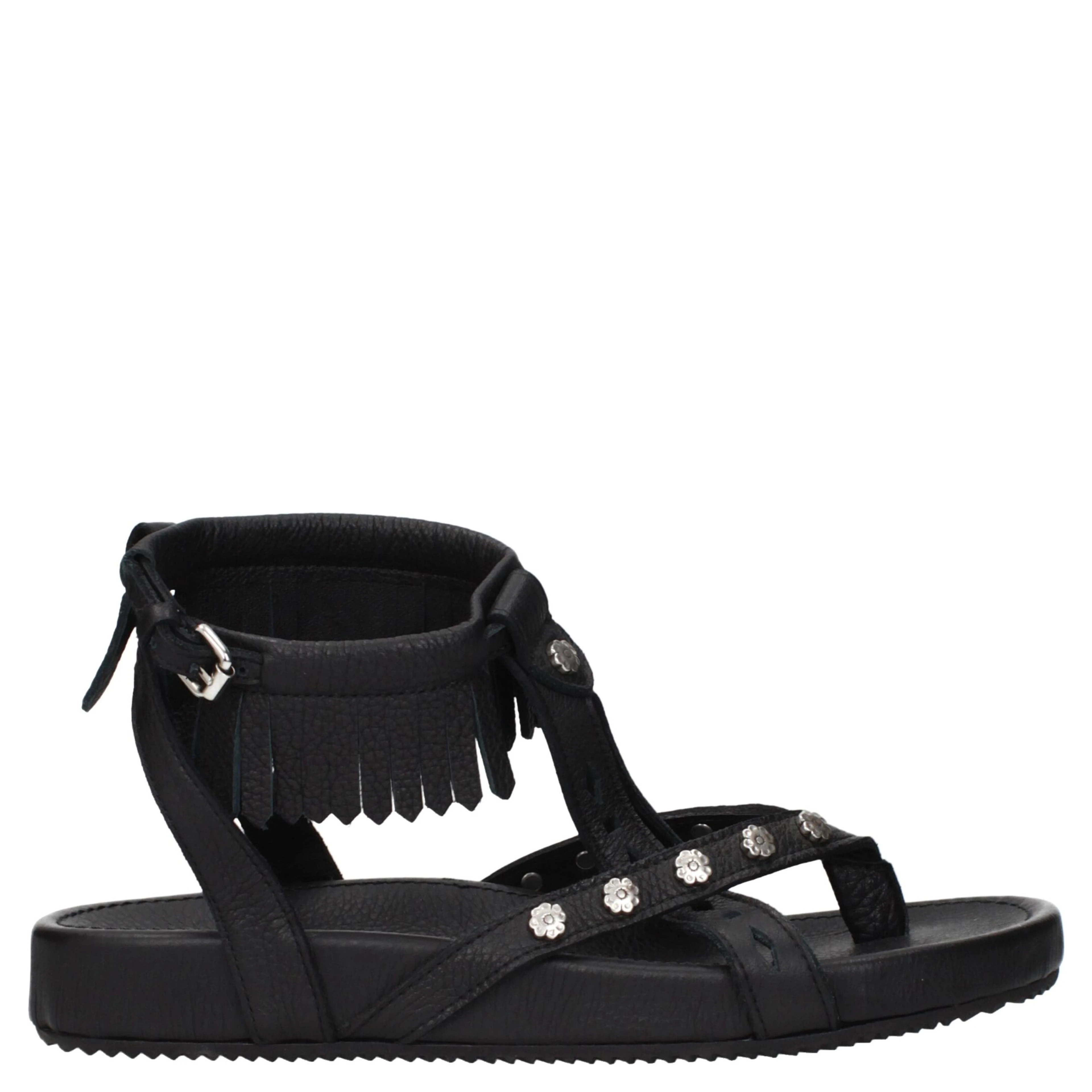 Black Leather Sandals