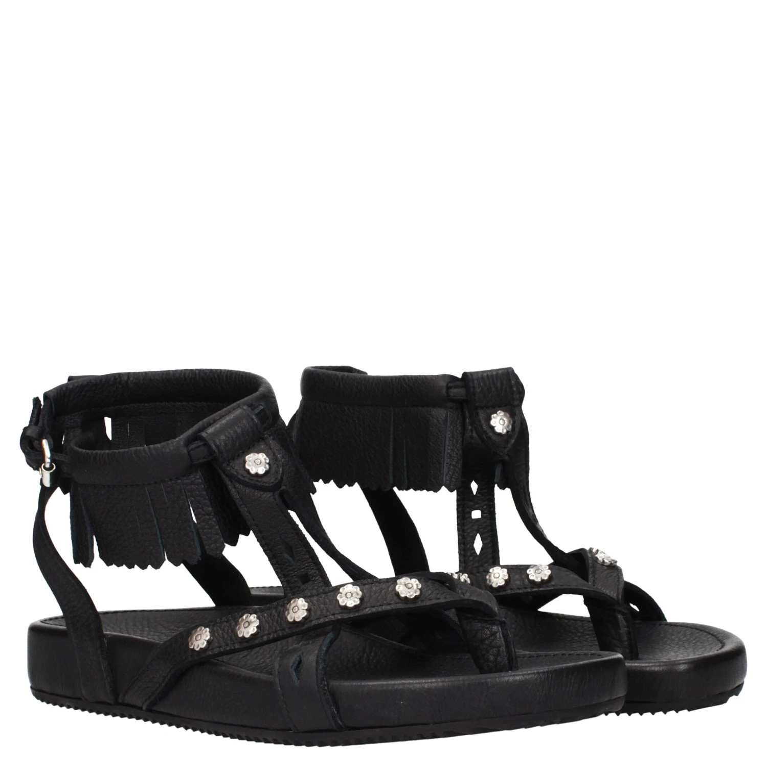 Black Leather Sandals