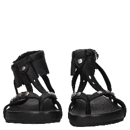 Black Leather Sandals