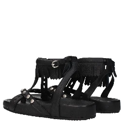 Black Leather Sandals