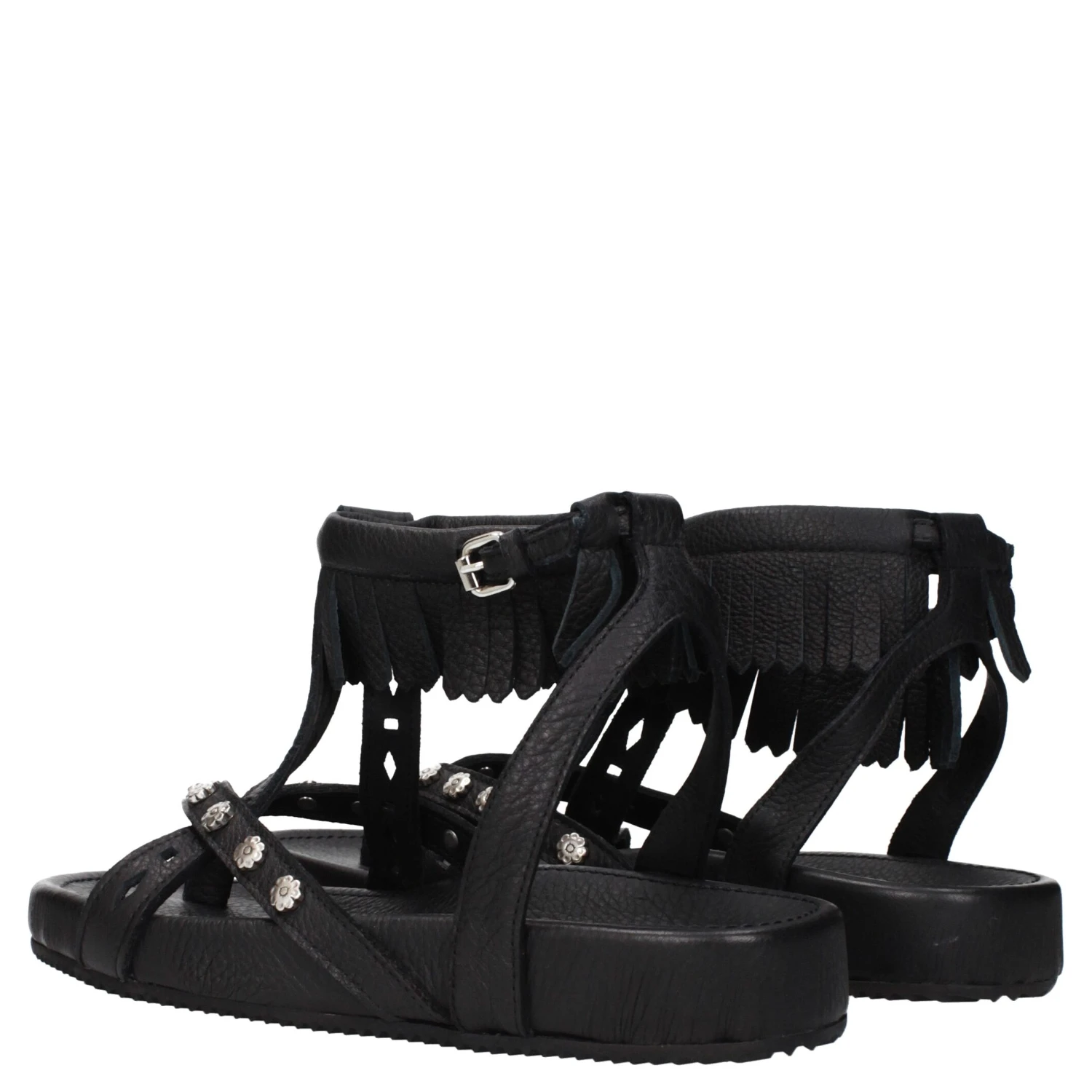 Black Leather Sandals