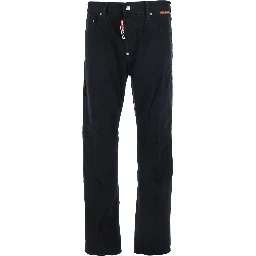 D2 x Magliano Black Jeans with Belt Loops and Logo Patch on the Rear in Denim Man