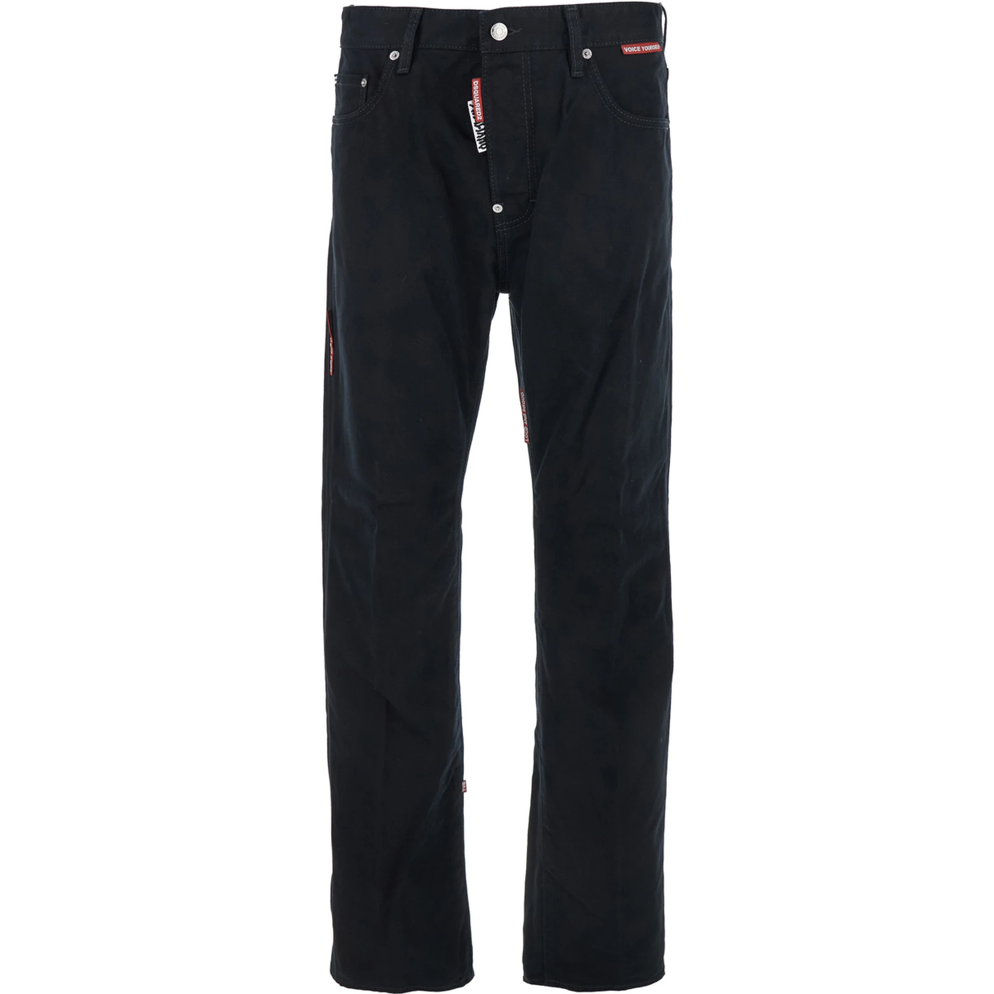 D2 x Magliano Black Jeans with Belt Loops and Logo Patch on the Rear in Denim Man