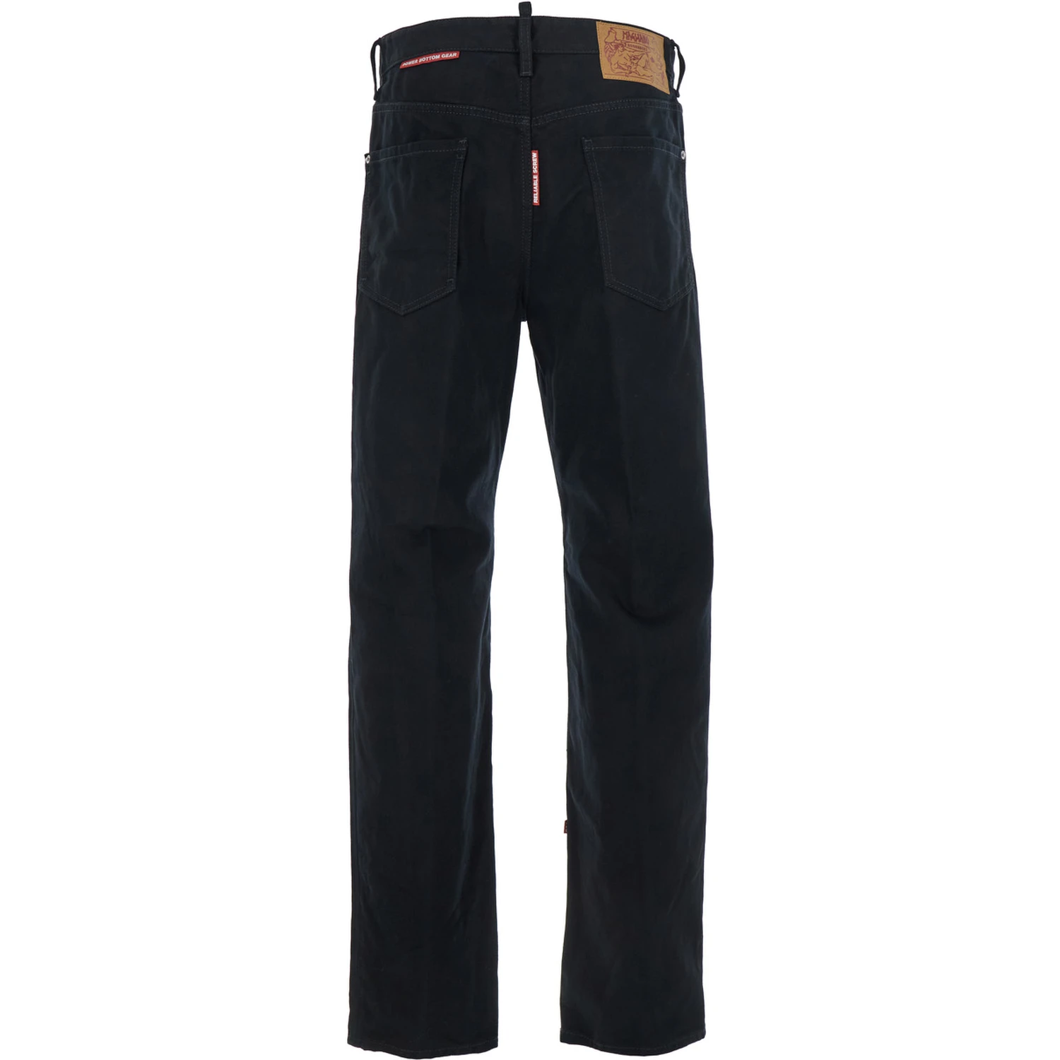D2 x Magliano Black Jeans with Belt Loops and Logo Patch on the Rear in Denim Man