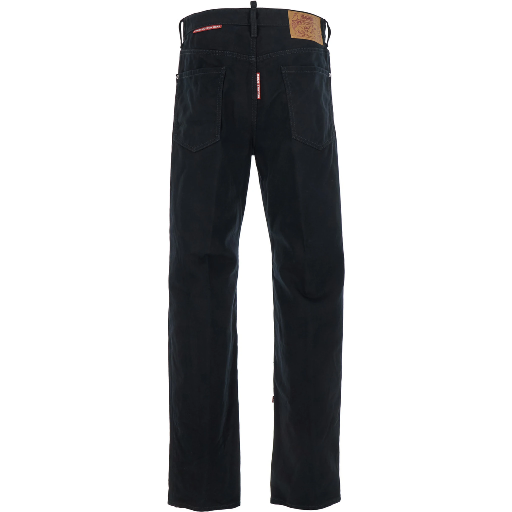 D2 x Magliano Black Jeans with Belt Loops and Logo Patch on the Rear in Denim Man