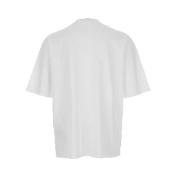 D2 x Magliano White Crewneck T-Shirt with Maxi Print on the Front in Cotton Man