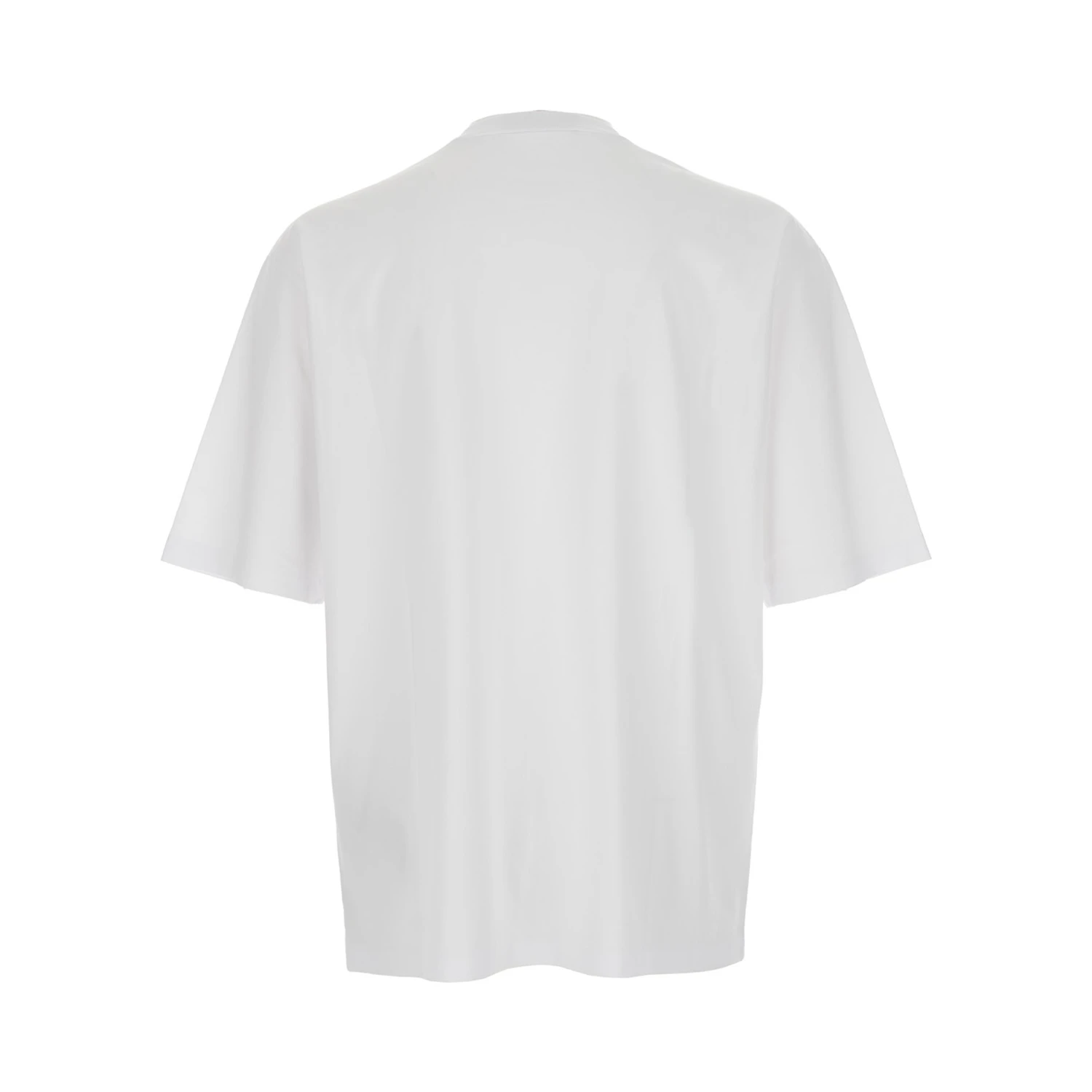 D2 x Magliano White Crewneck T-Shirt with Maxi Print on the Front in Cotton Man