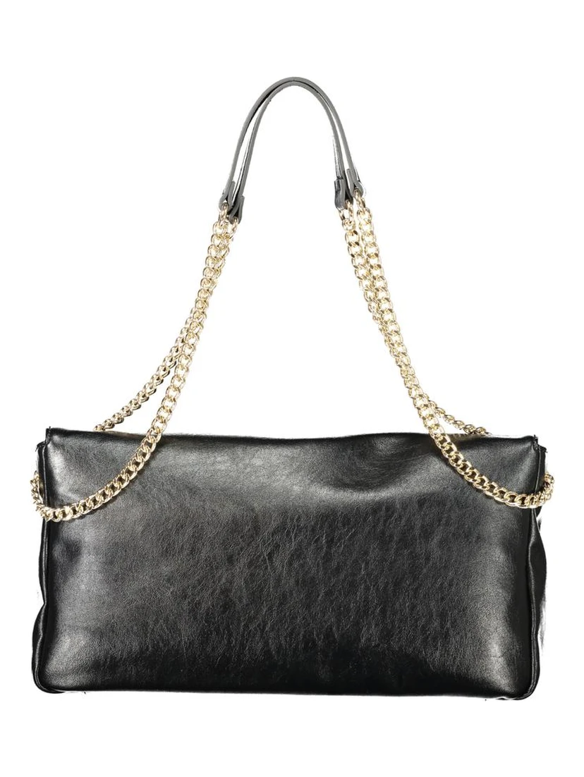 Black Polyethylene Women Handbag