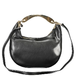 Black Polyethylene Women Handbag