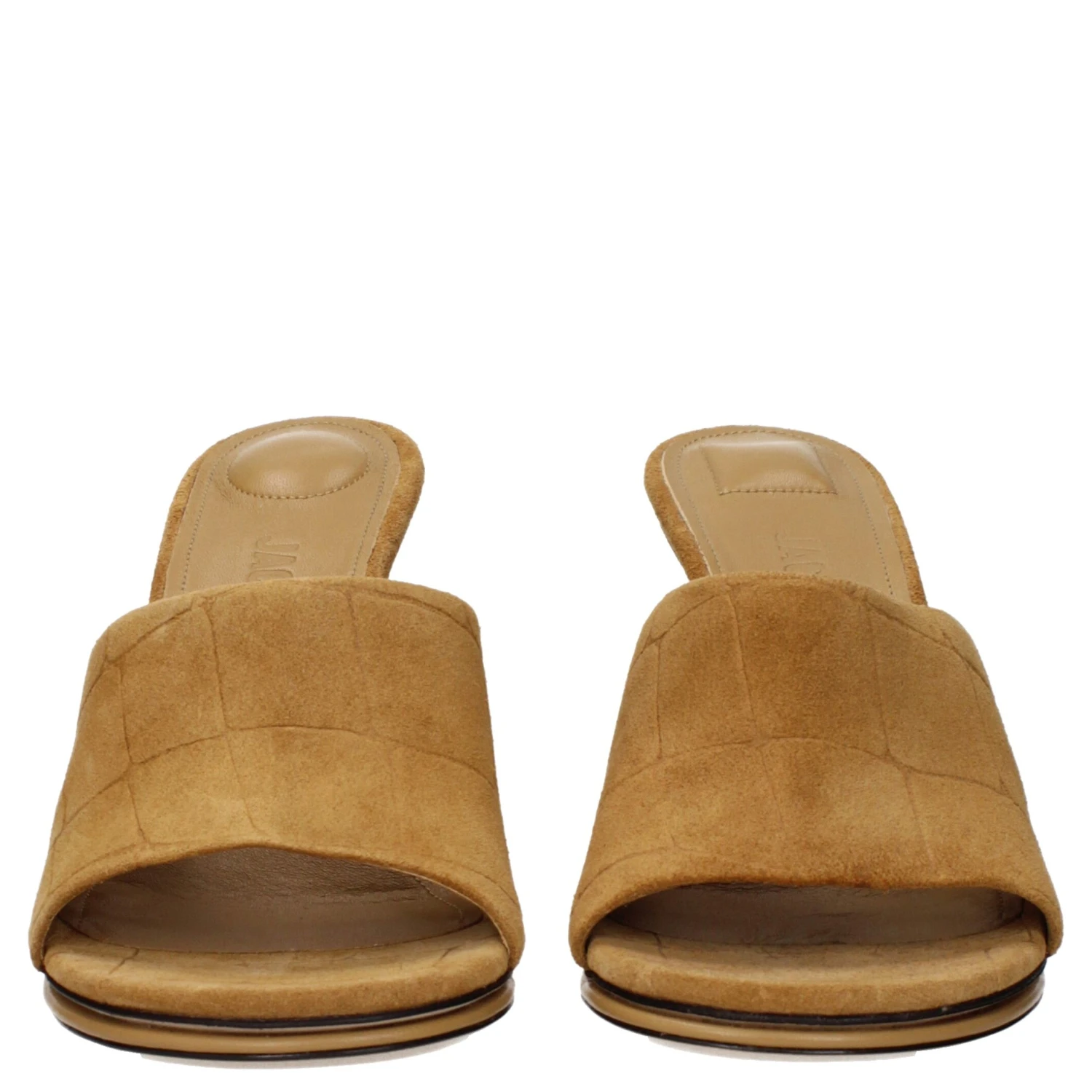 Brown Leather Stiletto Heel Sandals