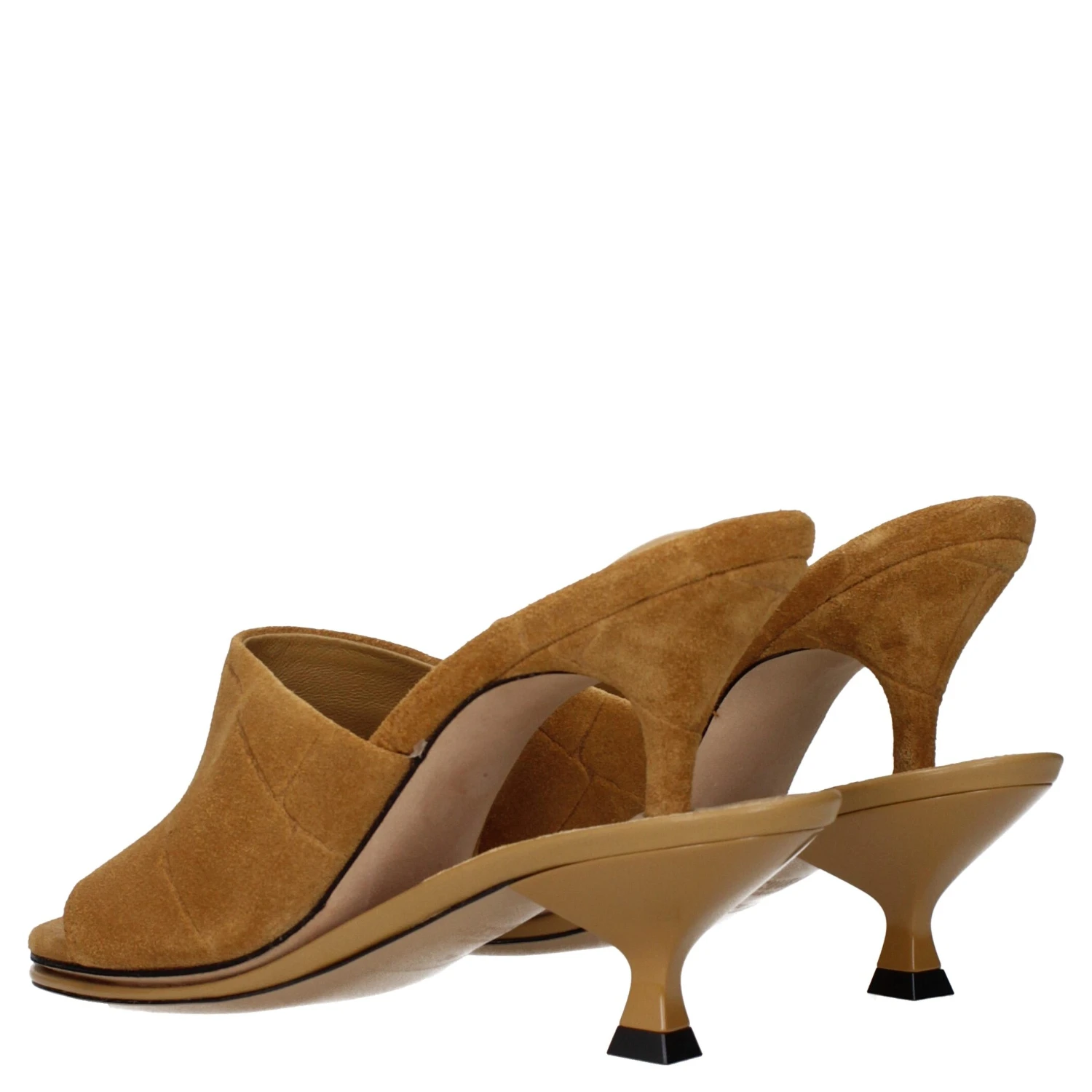 Brown Leather Stiletto Heel Sandals