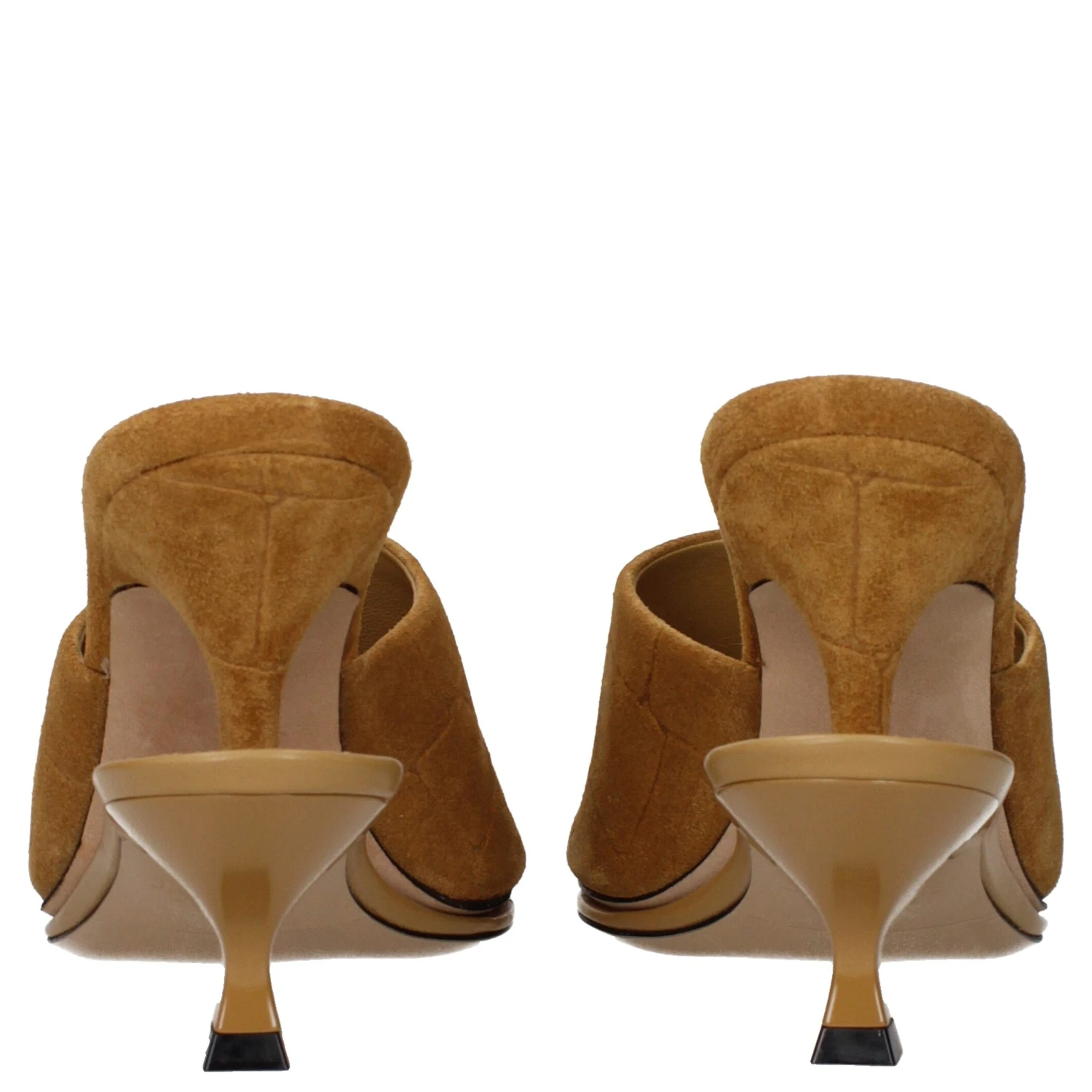 Brown Leather Stiletto Heel Sandals