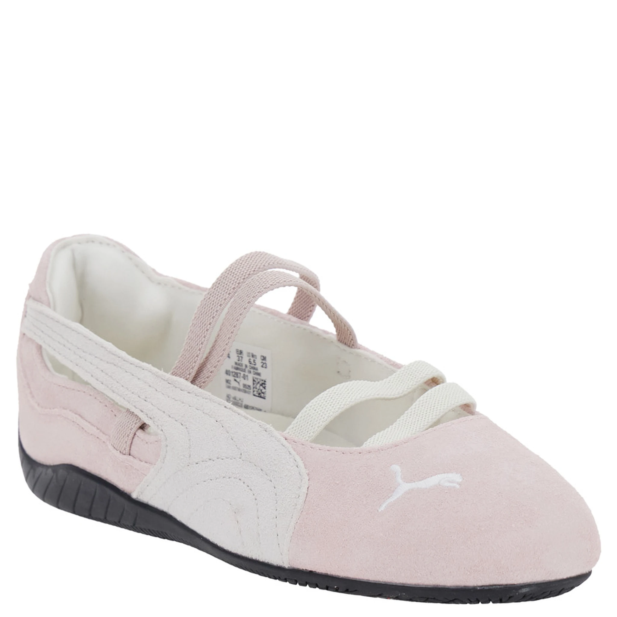 Speedcat Ballet Pink Sneaker with Embroidered Logo on the Front and Elastic Band in Suede Woman