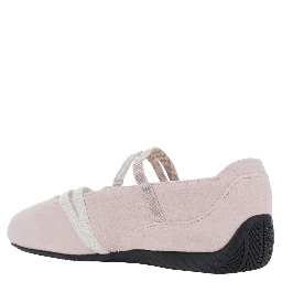 Speedcat Ballet Pink Sneaker with Embroidered Logo on the Front and Elastic Band in Suede Woman