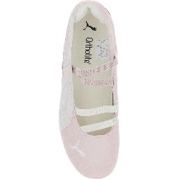 Speedcat Ballet Pink Sneaker with Embroidered Logo on the Front and Elastic Band in Suede Woman