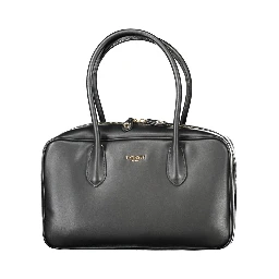 Black Polyethylene Women Handbag