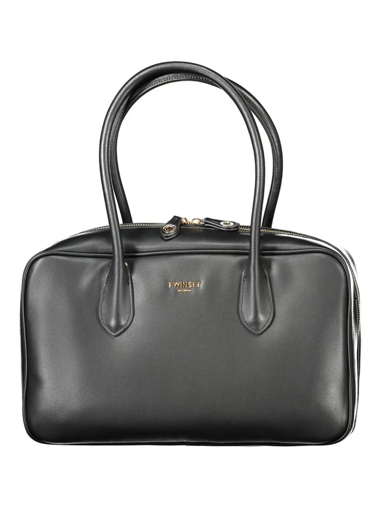 Black Polyethylene Women Handbag
