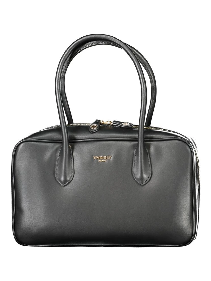 Black Polyethylene Women Handbag