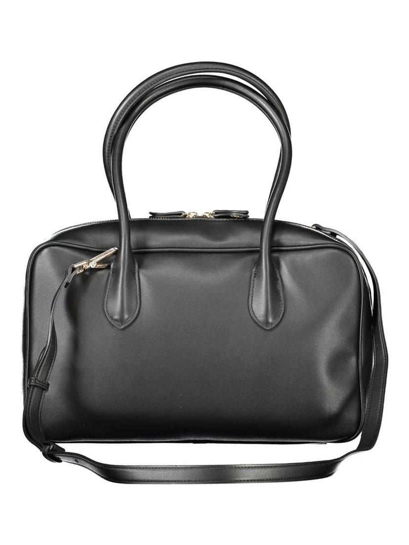Black Polyethylene Women Handbag