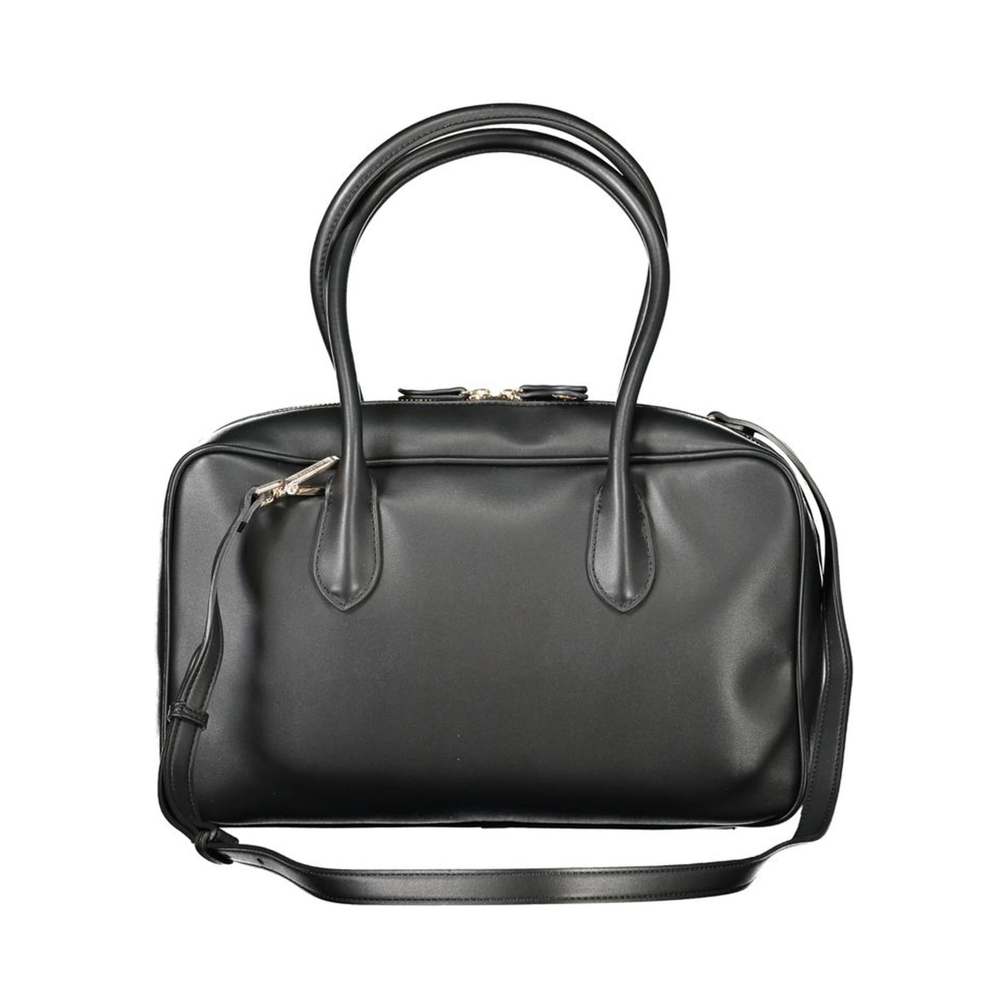 Black Polyethylene Women Handbag