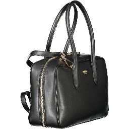 Black Polyethylene Women Handbag