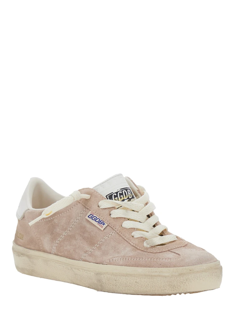 Soul-Star Pink Low Top Sneakers with Metallic Heel Tab in Suede Woman alternative