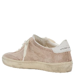 Soul-Star Pink Low Top Sneakers with Metallic Heel Tab in Suede Woman